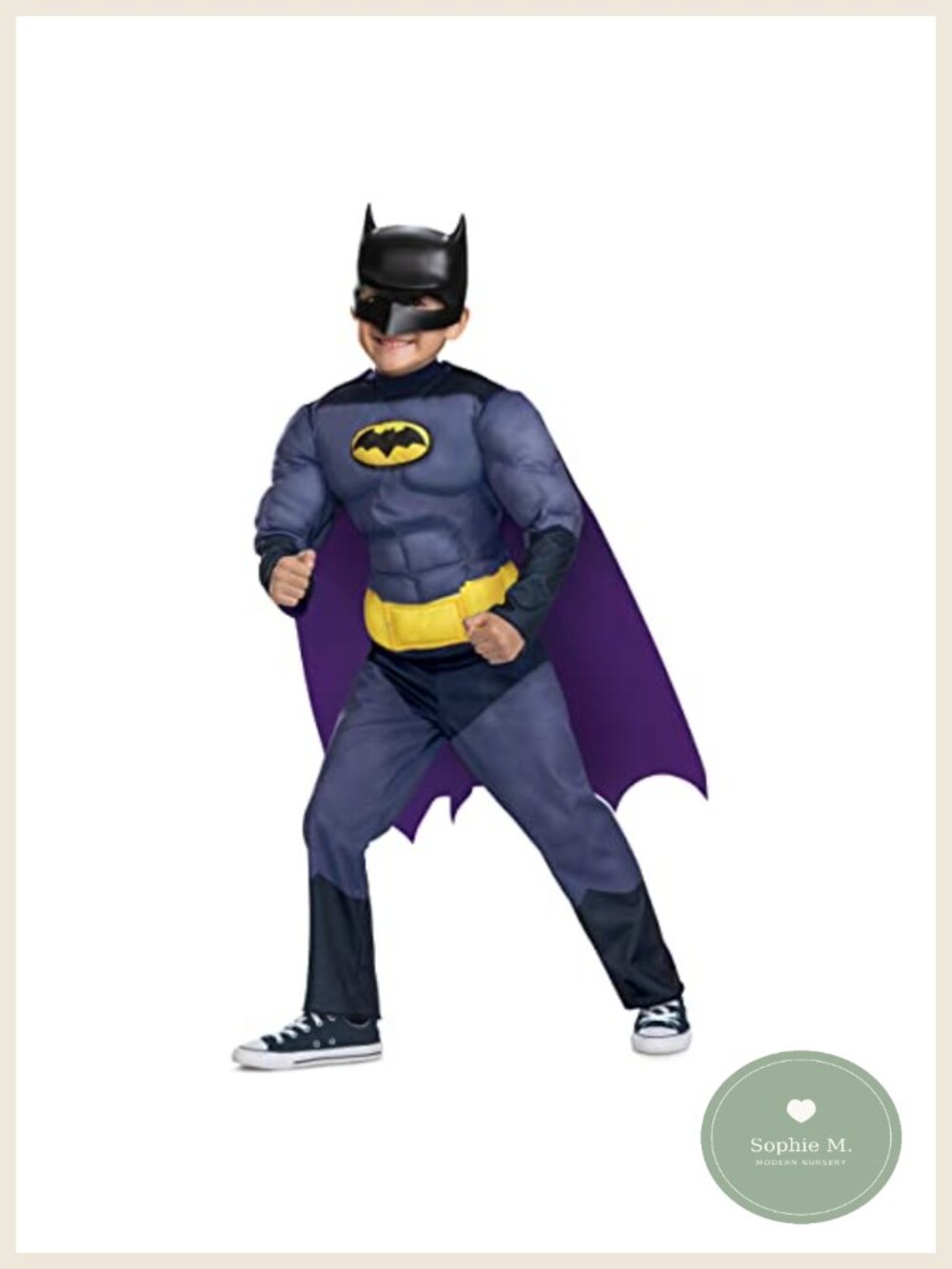 Kids Batman Muscle Costume - Official Batwheels Outfit with Headpiece Halloween